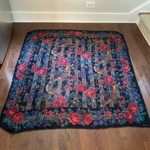 Huge Saldarini Italy Rose Garden wrap / scarf
